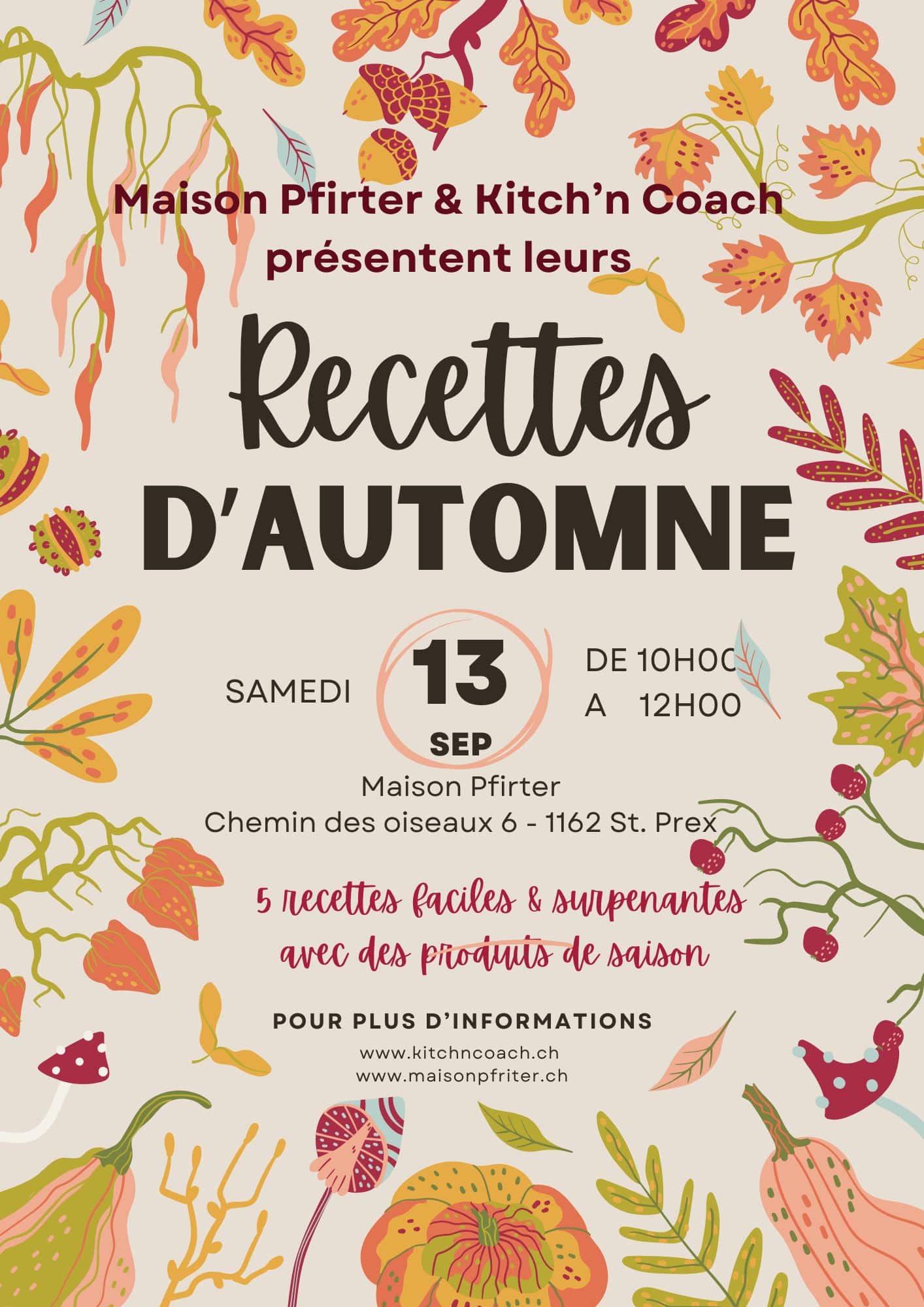 Orange and Yellow Leaves Illustration Autumn Festival Flyer